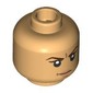 Minifig Head Suki, Dark Brown Eyebrows, Frown / Open Mouth