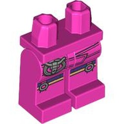 LEGO part 970c36pr0002 Hips and Dark Pink Legs with print in Bright Purple/ Dark Pink
