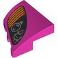 Slope Curved 2 x 2 with Stud Notch Right with Black/Orange Headlight print