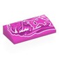 Slope Brick Curved 2 x 4 x 2/3 No Studs, with Dark Purple/White Graffiti Girl print