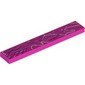 Tile 1 x 6 with White/Dark Purple Graffiti print