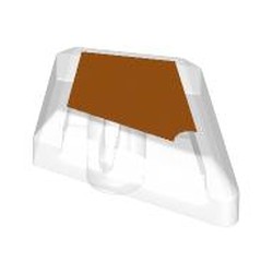 LEGO part 35649pr0005 Tile Special 1 x 2 Diamond Plain with Orange Surface print in Transparent/ Trans-Clear