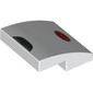 Slope Curved 2 x 2 x 2/3 with Black Air Vent, Red Bugatti Badge print