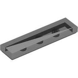 LEGO part 2431pr0226 Tile 1 x 4 with Long White Triangle print in Trans-Black