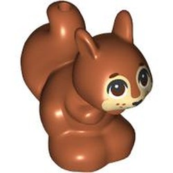 LEGO part 11568pr0007 Animal, Squirrel with Tan Face, Dark Brown Eyes print in Dark Orange