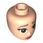 Minidoll Head, Dark Tan Eyebrows, Dark Brown Eyes, Coral Lips
