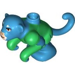 LEGO part 112409pr0001 Creature, Flying Monkey with Green Arms, Body, Light Nougat Snout print in Dark Azure