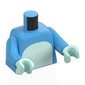 Torso, Light Aqua Chest, Dark Blue Spots, Tail on Back print, Medium Blue Arms, Light Aqua Hands