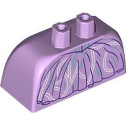 LEGO part 24068pr0007 Lower Body Skirt Wide with Side Hoops (Panniers) with Gown, Dark Purple Lines, White/Sand Blue Decorations print in Lavender