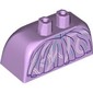 Lower Body Skirt Wide with Side Hoops (Panniers) with Gown, Dark Purple Lines, White/Sand Blue Decorations print