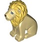 Animal, Lion Sitting with Ochre Yellow Mane, Medium Azure Eyes print