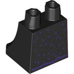 LEGO part 36036pr0096 Hips and Legs Under Dress/Robe with Dark Purple Decorations print in Black