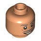 Minifig Head The Wizard, Dark Bluish Grey Eyebrows, Moustache, Open Mouth Smile