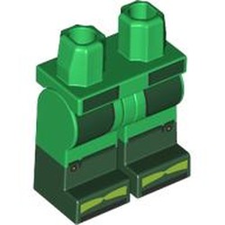 LEGO part 970c31pat35pr0001 Hips with Green Legs and Dark Green Boots Pattern with print in Dark Green/ Green