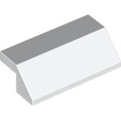 LEGO part 5540 Slope 45° 2 x 4 with 2/3 Inverted Cutout and no Studs in White
