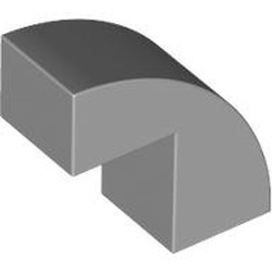 LEGO part 5907 Brick Curved 1 x 2 x 1 2/3 with 1 Cutout in Medium Stone Grey/ Light Bluish Gray