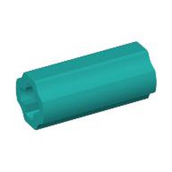 LEGO part 59443 Technic Axle Connector Smooth [with x Hole + Orientation] in Bright Bluish Green/ Dark Turquoise