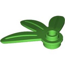 LEGO part 7264 Plant, Round 3 x 3 - 3 Leaves in Bright Green