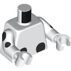 LEGO part 973c27h27pr0017 Torso, Black Dalmatian Spots, Tail on Back print, White Arms and Hands in White