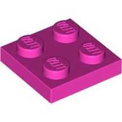LEGO part 3022 Plate 2 x 2 in Bright Purple/ Dark Pink
