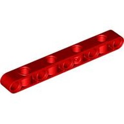 LEGO part 6612 Technic Beam 1 x 9 Thick with Alternating Holes in Bright Red/ Red