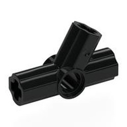LEGO part 7329 Technic Axle and Pin Connector Angled Triple - 60° in Black