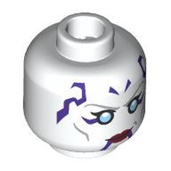 LEGO part 28621pr9624 Minifig Head with print in White