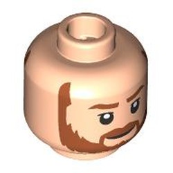 LEGO part 28621pr9623 Minifig Head with print in Light Nougat
