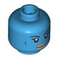 Minifig Head Aayla Secura, Black eyebrows, Nougat Lips, Dark Blue Lines, Neutral / Angry Scowl