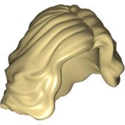 LEGO part 23187 Hair Mid-length with Side Part, Wavy in Brick Yellow/ Tan