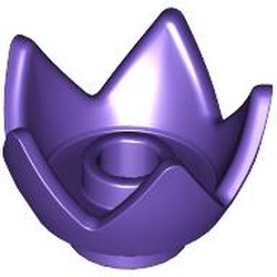 LEGO part 39262 Crown / Flower / Egg Shell Half in Medium Lilac/ Dark Purple