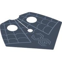 LEGO part 113920pr0001 Neckwear Shoulder Cape, Triangle, Spiderwebs, Spider on Sand Blue Background print in Light Royal Blue/ Bright Light Blue