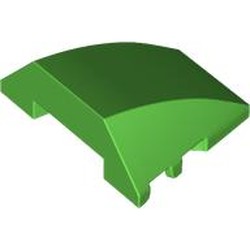 LEGO part 64225 Wedge Curved 4 x 3 No Studs [Plain] in Bright Green