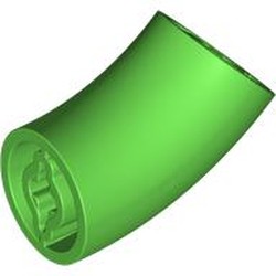 LEGO part 5489 Brick Round 2 x 2 D. Tube with 45° Elbow and Axle Holes (Crossholes) at Each End [LONG] in Bright Green
