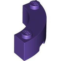 LEGO part 5152 Brick Round Corner 3 x 3 Macaroni with 2 Studs in Medium Lilac/ Dark Purple