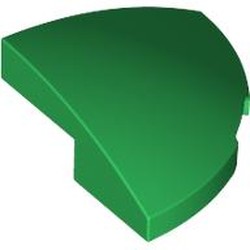 LEGO part 5852 Brick Round Corner, Curved 2 x 2 x 2/3 Quarter Circle in Dark Green/ Green