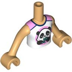 LEGO part 92456c06pr0017 Minidoll Torso Girl with Warm Tan Arms and Hands with print in Warm Tan