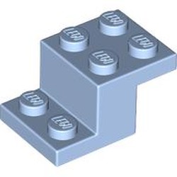 LEGO part 73562 Bracket 3 x 2 x 1 1/3 with Bottom Stud Holder in Light Royal Blue/ Bright Light Blue