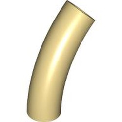 LEGO part 7324 Brick Round 1 x 1 D. Tube with 45° Elbow and Axle Holes (Crossholes) at Each End in Brick Yellow/ Tan