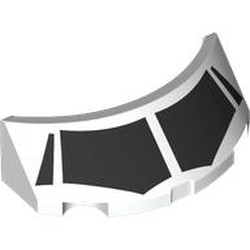 LEGO part 81911pr0002 Windscreen 2 x 4 Half Dome with print in White