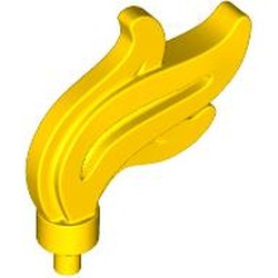 LEGO part 64647 Flame / Headwear Accessory Plume / Feather, Triple Point in Bright Yellow/ Yellow