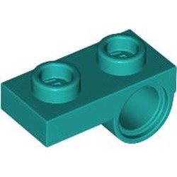 LEGO part 18677 Plate Special 1 x 2 with Pin Hole Underneath in Bright Bluish Green/ Dark Turquoise