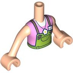 LEGO part 92456c01pr0129 Minidoll Torso Girl with Light Nougat Arms and Hands with print in Light Nougat