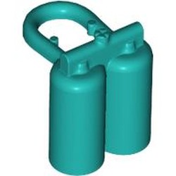 LEGO part 3838a Minifig Neckwear Airtanks with Large Holes in Bright Bluish Green/ Dark Turquoise