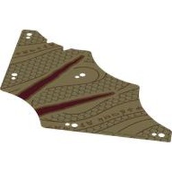 LEGO part 113947 Sail, Tattered with Dark Red Stripes print, Needs Size in Brick Yellow/ Tan