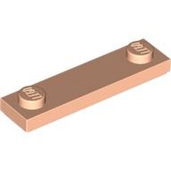 LEGO part 41740 Plate Special 1 x 4 with 2 Studs with Groove [New Underside] in Light Nougat