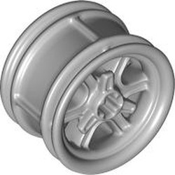 LEGO part 7301 Wheel 30.4 x 20, 6 Spokes in Medium Stone Grey/ Light Bluish Gray
