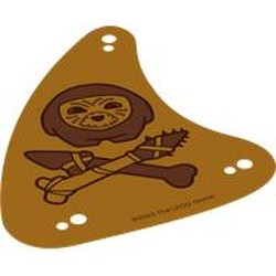 LEGO part 113952 Sail with Coconut, Crossed Sticks print, Needs Size in Flame Yellowish Orange/ Bright Light Orange