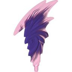 LEGO part 5974pat0001 Animal, Dragon, Wing with Trans-Purple Pattern, Axle in Transparent Medium Reddish Violet/ Trans-Dark Pink