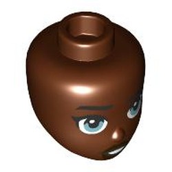 LEGO part 92198 Minidoll Head, Narrow Jawline [Plain] in Reddish Brown